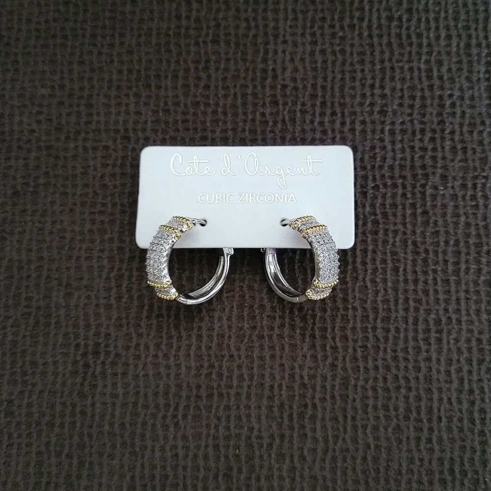 Cote d'Argent Cubic Zirconia💎 Hoops - NWT